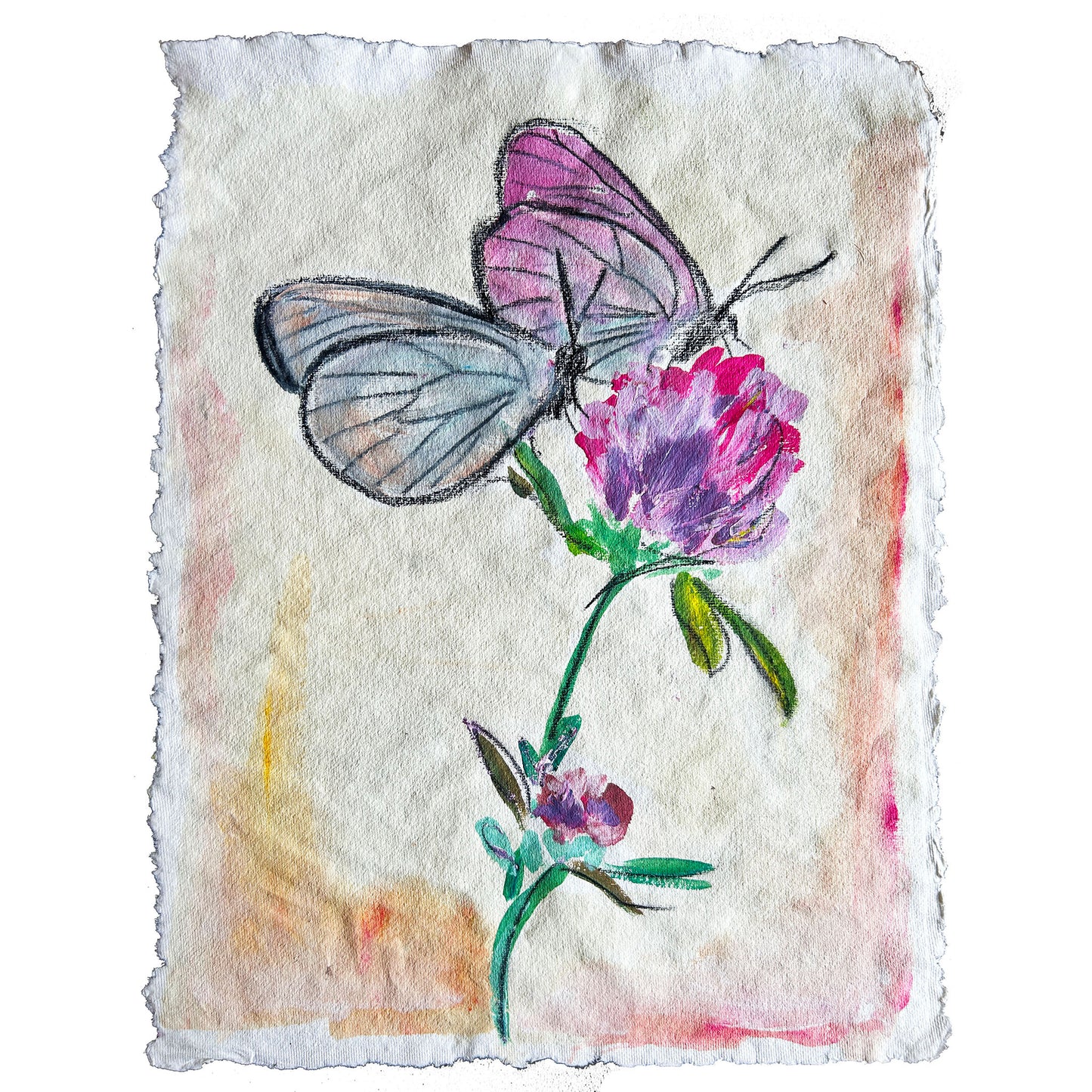 Violet Butterflies on Paper